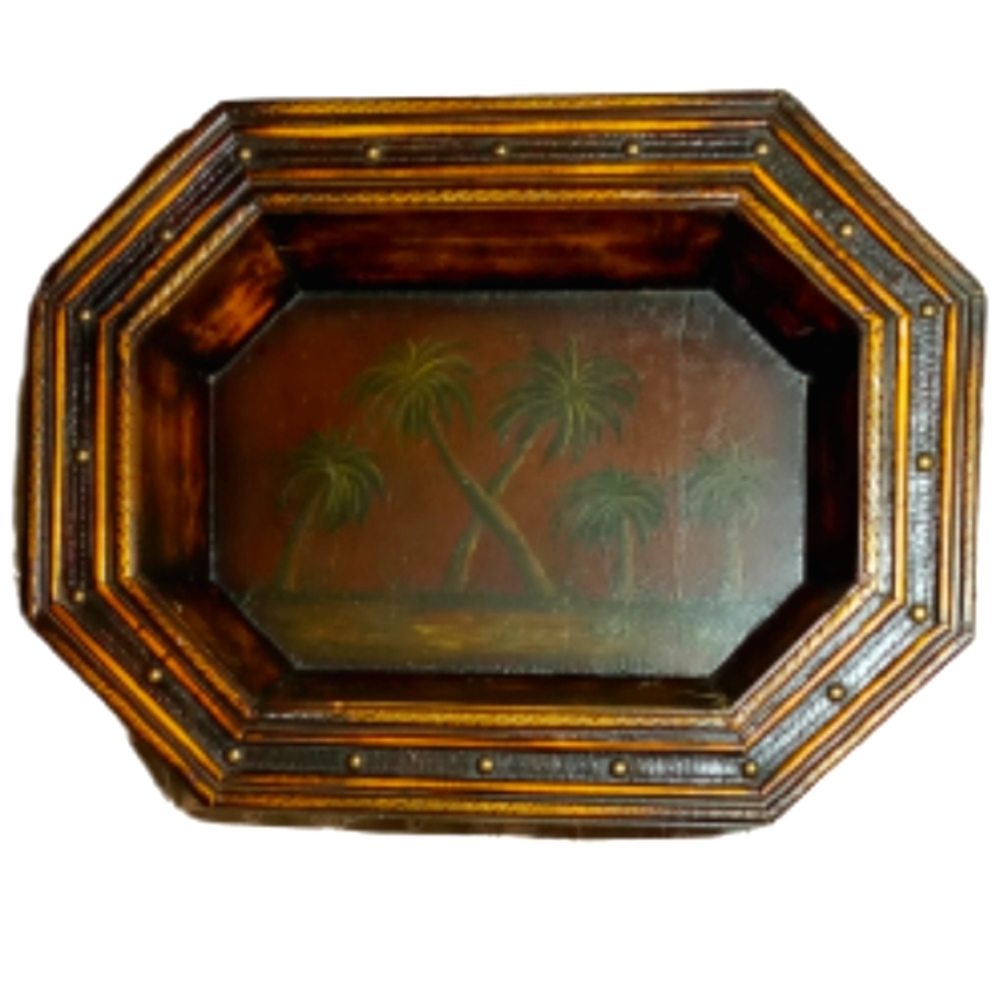 Wooden Brown Palm Trees Decorative Wall Painting